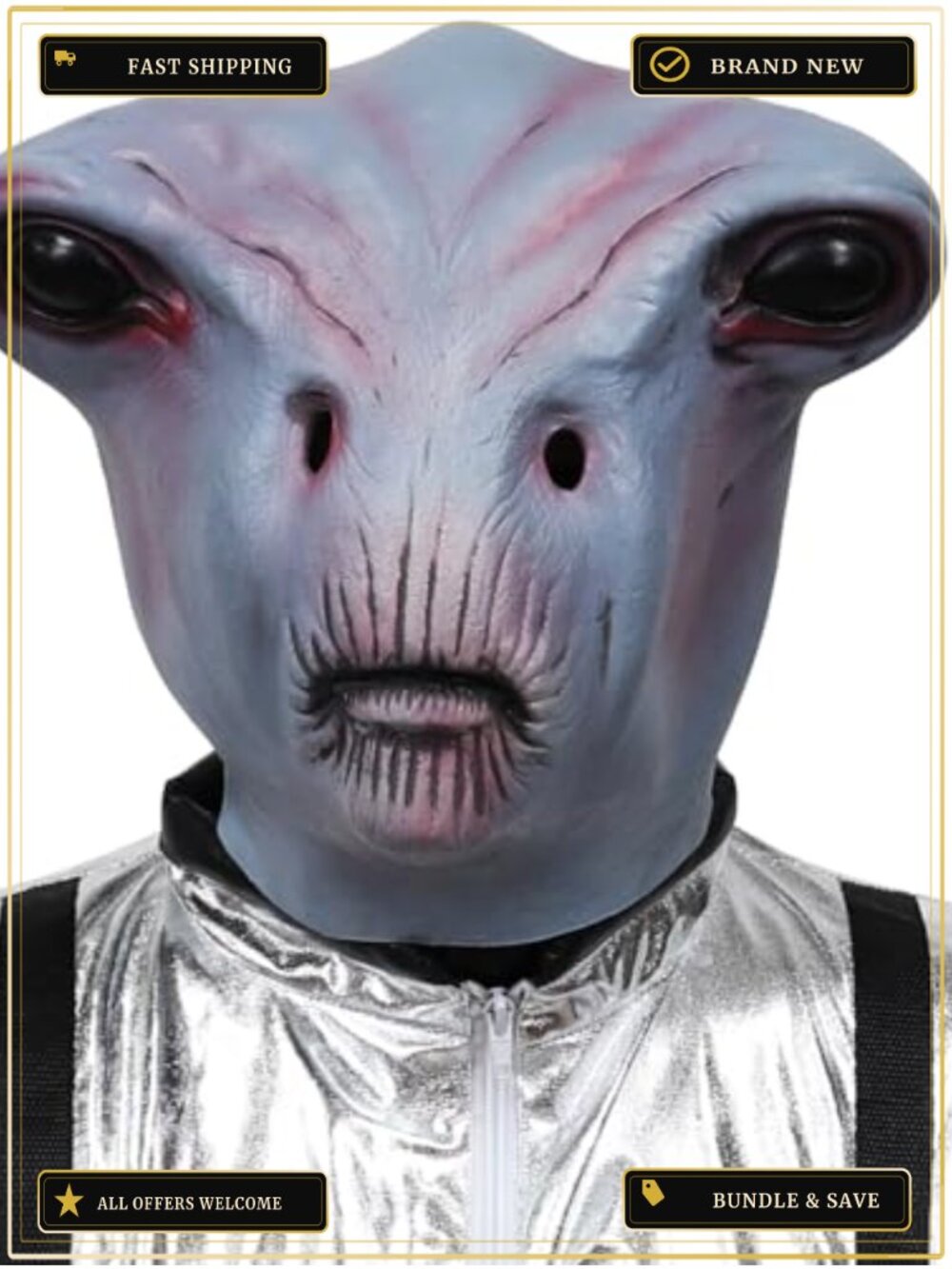 Adult Latex Alien Mask Full Head Halloween Cosplay Costume Party Prop